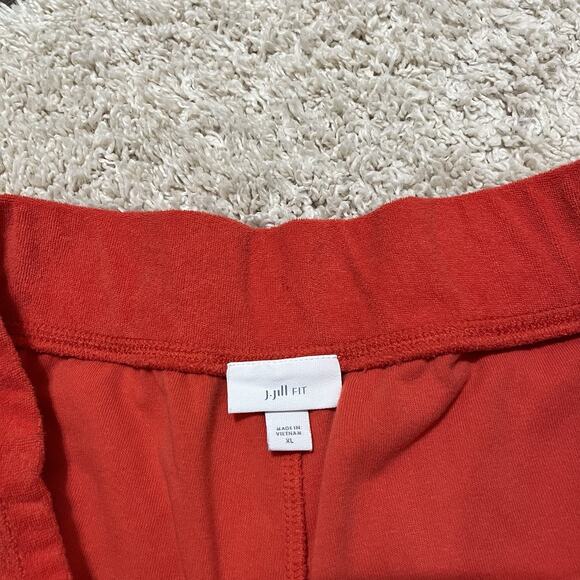J.Jill Fit Size XL Orange Terry Cloth Pull On Drawstring Athleisure Shorts - Picture 3 of 4